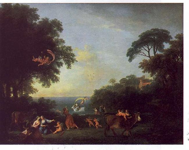Francesco Zuccarelli Landscape with the Rape of Europa oil painting image